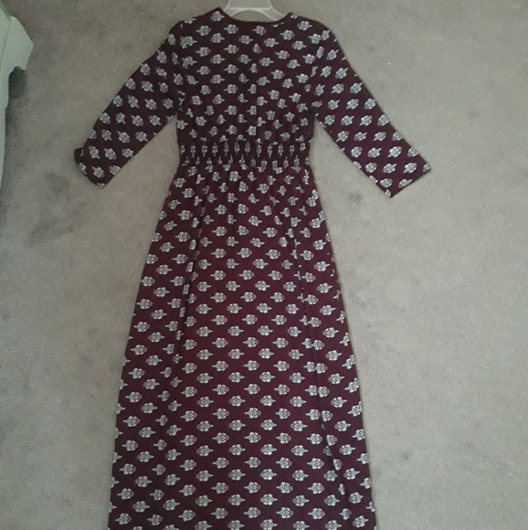 Cultural Wrap Dress w Center Gold Button Closure - Picture 2 of 4